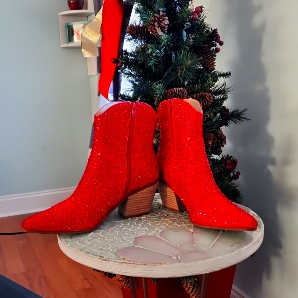 Betsey Johnson Red Diva Booties